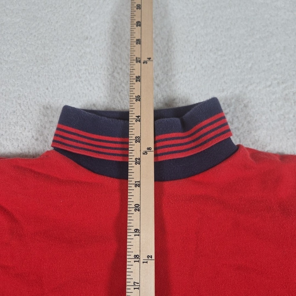 Vintage GIORDANO Sweater Large Red Pullover Turtle Neck 100% Cotton - Picture 4 of 8